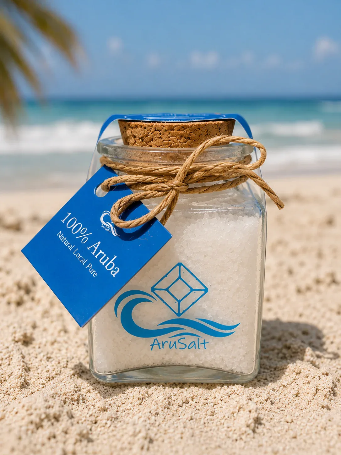 Pure Caribbean Sea Salt White Jar